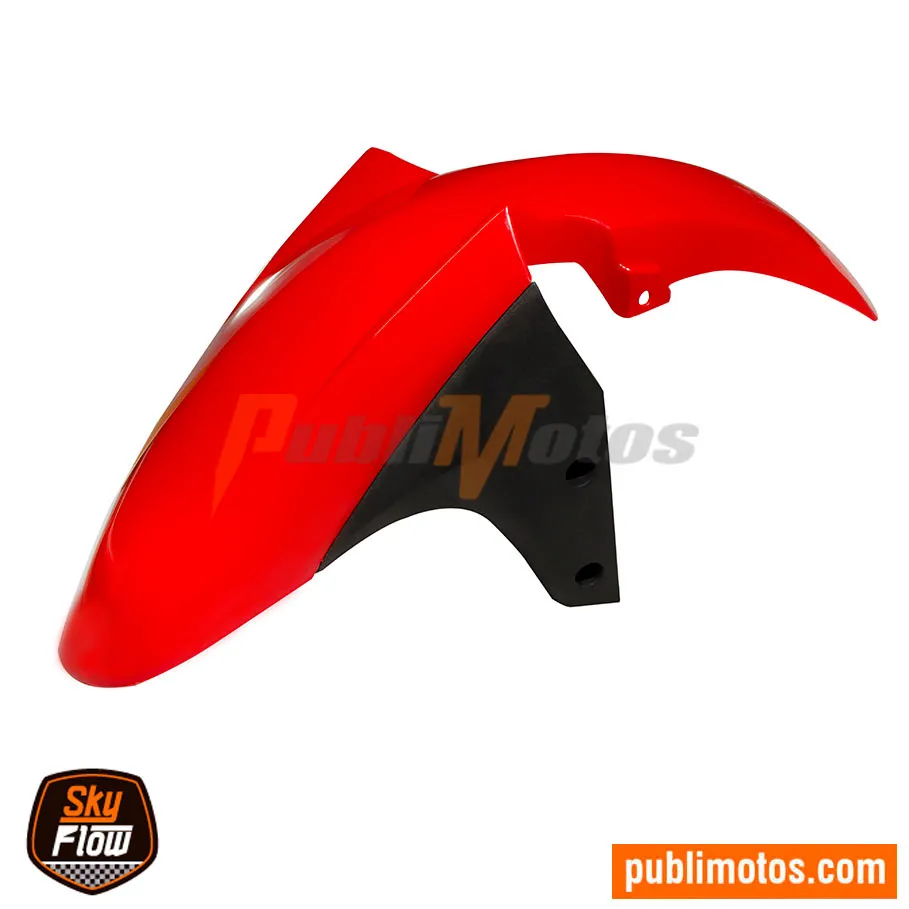 GUARDABARRO DELANTERO ROJO TAPAS LAT NEGRAS  FLEXI SKYFLOW RTX 150