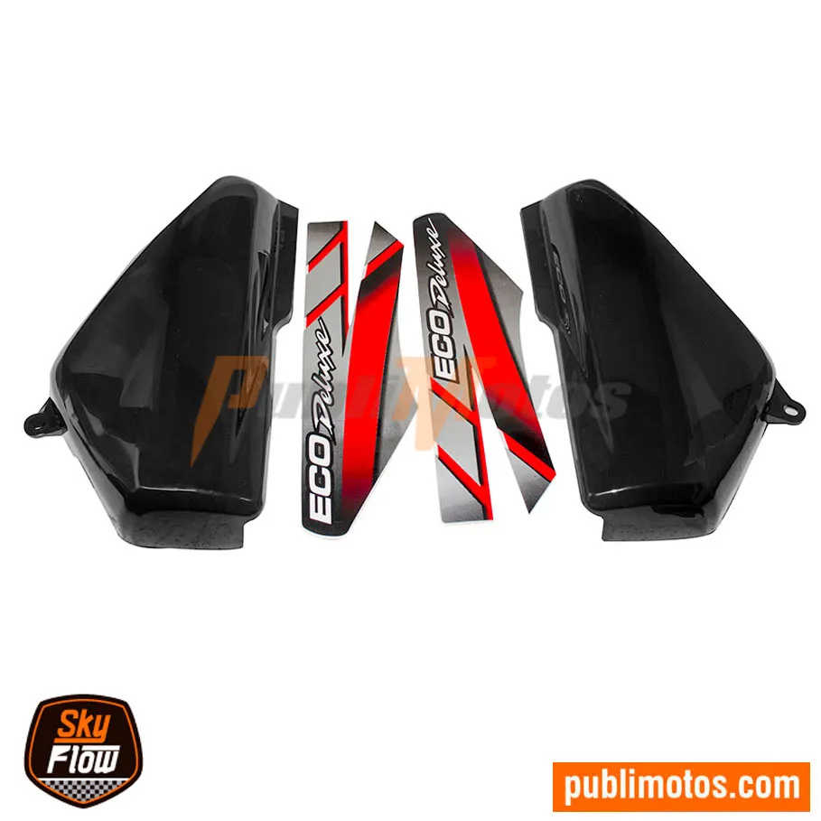 TAPAS LATERALES NEGRO FLEXI CON CALCAS ROJAS  SKYFLOW ECO 100 DELUXE