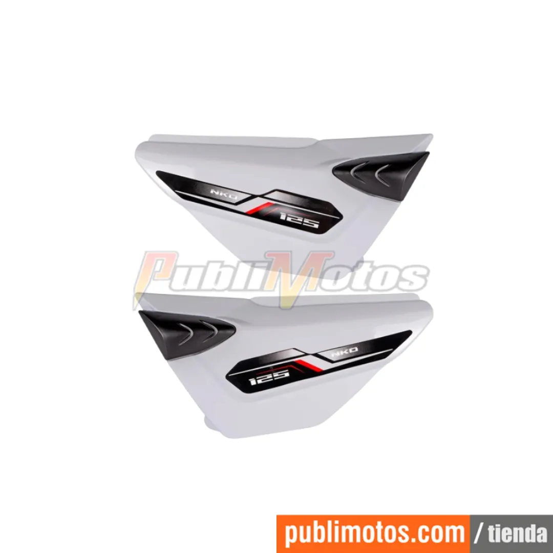 TAPAS LATERALES BLANCA FLEXI CON CALCAS.AKT 125 NKD-NKDR-SLR/OEM_KIT