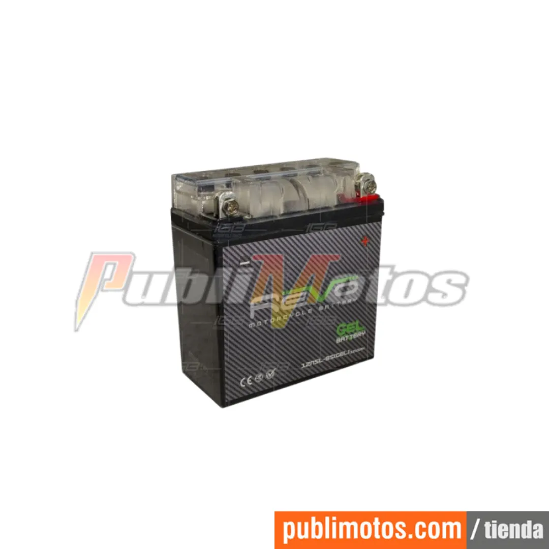 BATERIA GEL 12N5L-BS (- +)	PLS135-BXR CT ES-FZ16-CRY110-115-LBRO125-YBR125-XTZ125-DISC100-125-125+-125ST-F-135ES-AK110-FLEX-+ECO100ES-AX4-VIVAR-UNIK110-FLOW-ONE-MRX125-150-SZ16R-TVS100SPORT