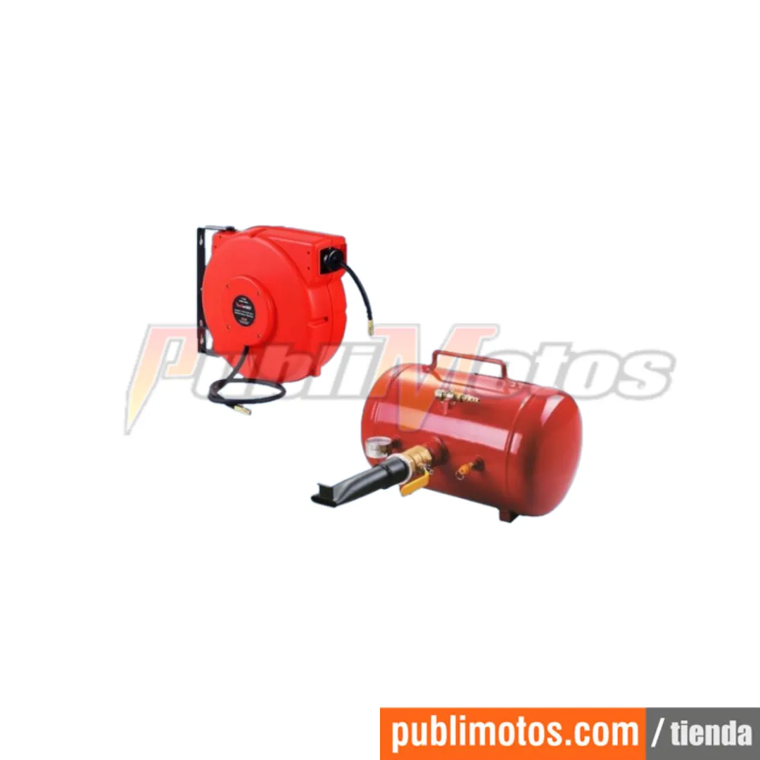 CARRETE CON MANGUERA DE AIRE Y TANQUE DE ALMACENAMIENTO DE AIRE / AYA